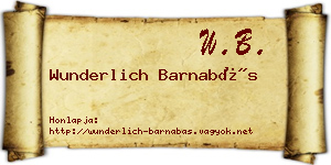 Wunderlich Barnabás névjegykártya